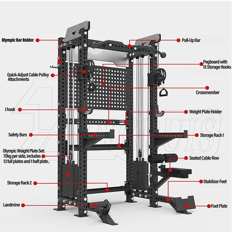 All-in-One Power Rack with Cable Crossover